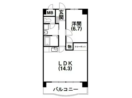 クレールトヨダ(1LDK/8階)の間取り写真
