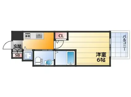 エスリード新大阪ノース(1K/12階)の間取り写真