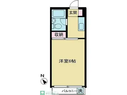 芦山グレイスマンション(1K/4階)の間取り写真
