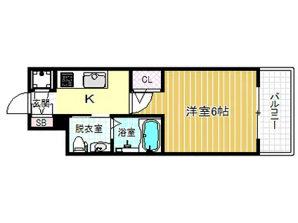 エスリード福島ウエスト(1K/6階)の間取り写真