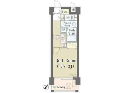 プラザ西品川(1K/1階)の間取り写真