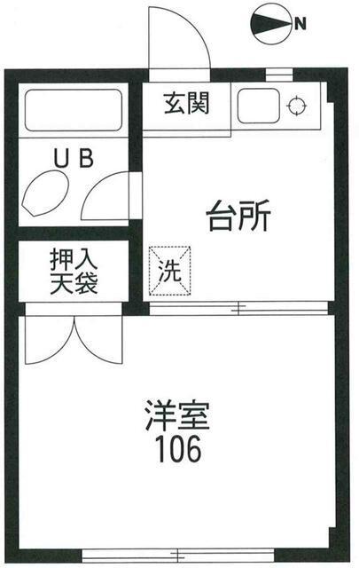 ハイツレイメイ22(1K/3階)の間取り写真