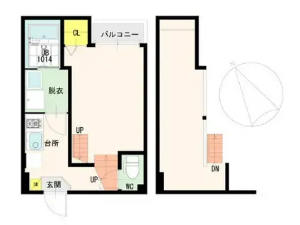 エルファード東仙台(1K/1階)の間取り写真