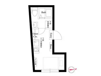 アズ信濃町レジデンス(ワンルーム/3階)の間取り写真