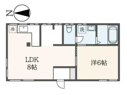 ケーハウス二俣川(1LDK/2階)の間取り写真