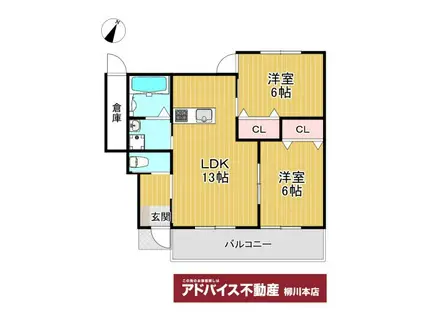 モンシャトレII(2LDK/1階)の間取り写真