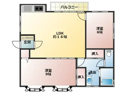 TERRAS武(2LDK/2階)の間取り写真