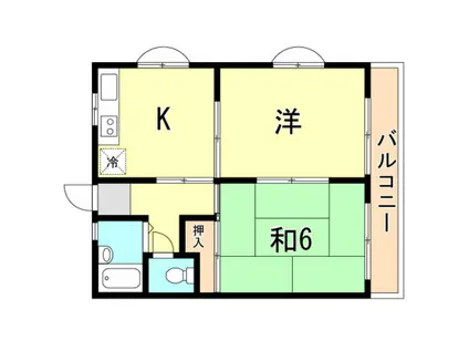 フラワーハイツ(2DK/2階)の間取り写真