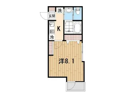 RIS参番館(1K/1階)の間取り写真