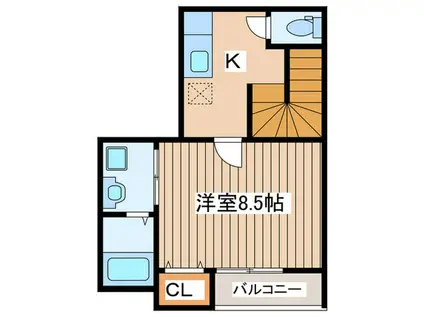 CHATON(1K/2階)の間取り写真