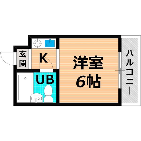 アインス蒲生(1K/8階)の間取り写真