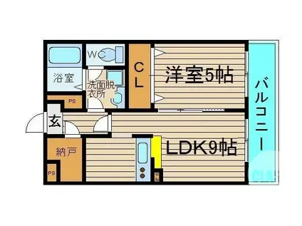 シャルムコート(1SLDK/1階)の間取り写真