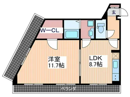 第一クリスビル(1LDK/2階)の間取り写真