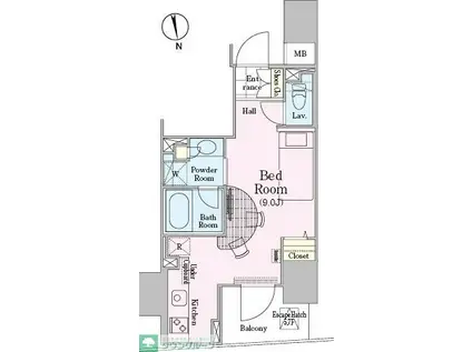 ロイジェントパークス四ツ谷(ワンルーム/4階)の間取り写真