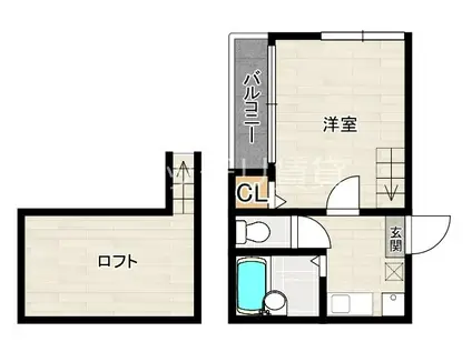 メープルハイツ21(1K/1階)の間取り写真