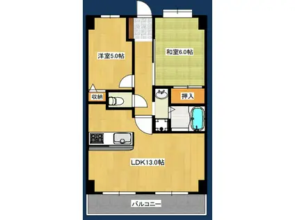 COURREGES(2LDK/2階)の間取り写真