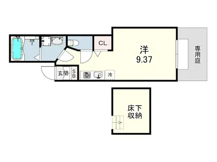 ベルコリーヌ(ワンルーム/1階)の間取り写真