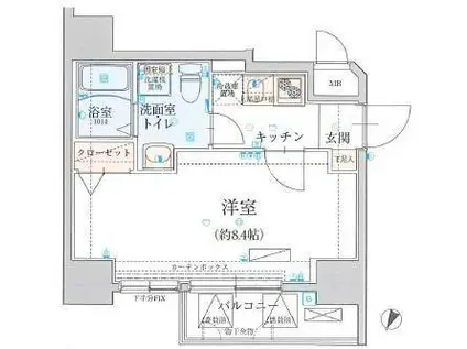リヴシティ一番町(1K/10階)の間取り写真