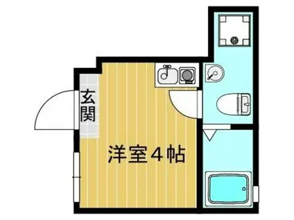 アヴニール上北沢(ワンルーム/1階)の間取り写真