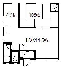 美鈴マンションB(2LDK/1階)の間取り写真