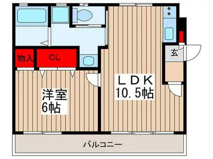 鈴屋ビル(1LDK/2階)の間取り写真