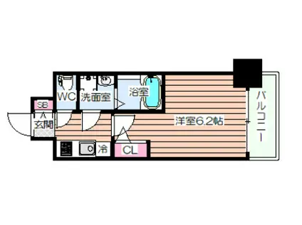 エスリード阿波座プライムコート(1K/14階)の間取り写真