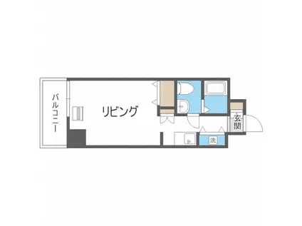 TEADA北4条(1K/9階)の間取り写真