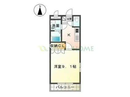 グレイスプルミエール(1K/1階)の間取り写真