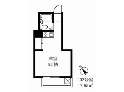 第2ビラ京松丸ビル(ワンルーム/4階)の間取り写真