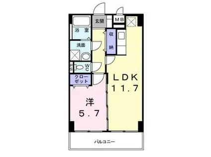 フォンテーヌ(1LDK/1階)の間取り写真