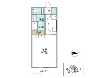 イースト PEARL(1K/1階)の間取り写真