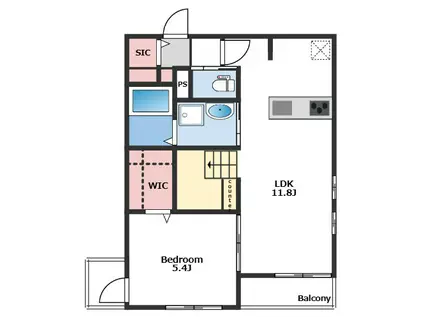 ROKUSEIII(1LDK/1階)の間取り写真