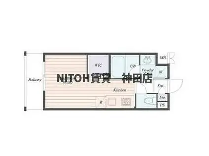 B CITY APARTMENT SHINJUKU NW(1K/4階)の間取り写真