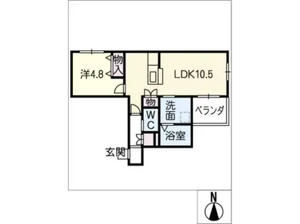 I・S プランドール(1LDK/2階)の間取り写真