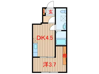 丘の上のルーチェ(1DK/1階)の間取り写真