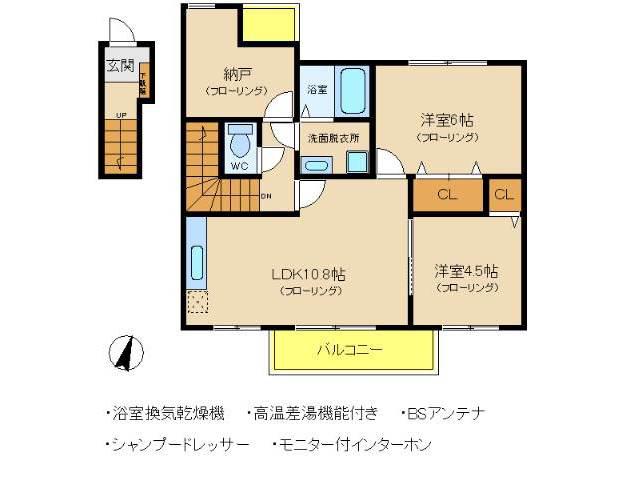 グランディール(2SLDK/2階)の間取り写真