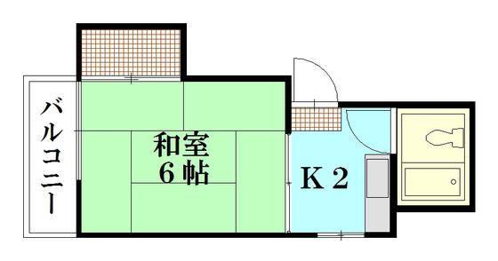 コーポ矢賀(1K/4階)の間取り写真