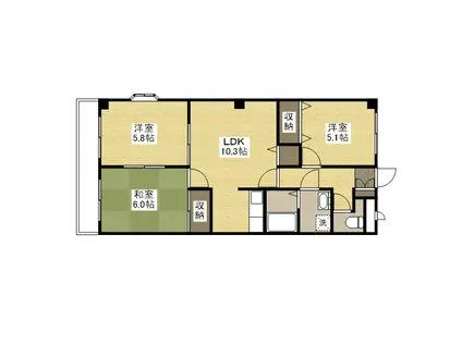 あかりA(3LDK/2階)の間取り写真
