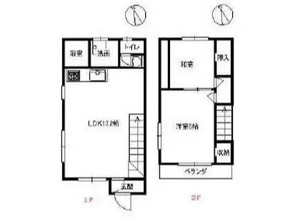 滝井ハイツII(2LDK/2階)の間取り写真