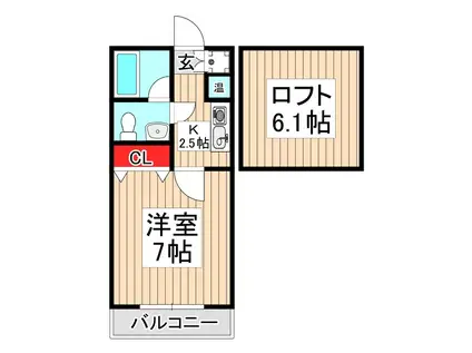 キミエール(1K/1階)の間取り写真