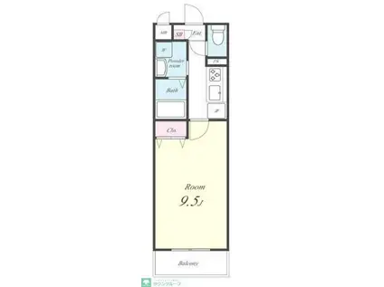 ブリーズ北沢(1K/2階)の間取り写真