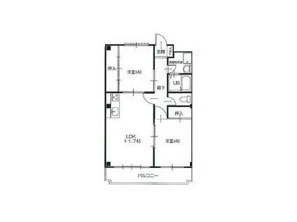 シムシティ21(2LDK/2階)の間取り写真