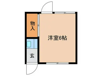 奥野アパート(ワンルーム/1階)の間取り写真