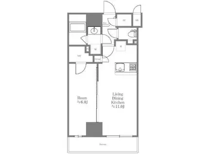 ハーモニーレジデンスグローバルキャピタル(1LDK/14階)の間取り写真