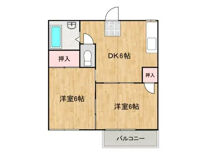 エステート春日A(2DK/1階)の間取り写真