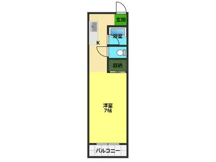 ハイスリー21II(1K/4階)の間取り写真