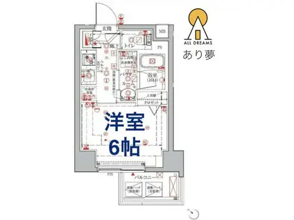 クレイシアIDZ横浜桜木町(1K/7階)の間取り写真