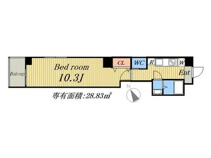 FUSION御茶ノ水(1K/8階)の間取り写真