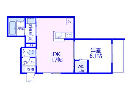 ブルームハイツ(1LDK/1階)の間取り写真