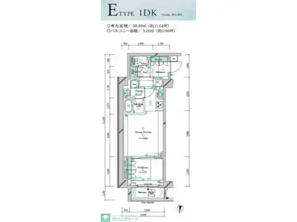 ガリシア大島(1DK/6階)の間取り写真